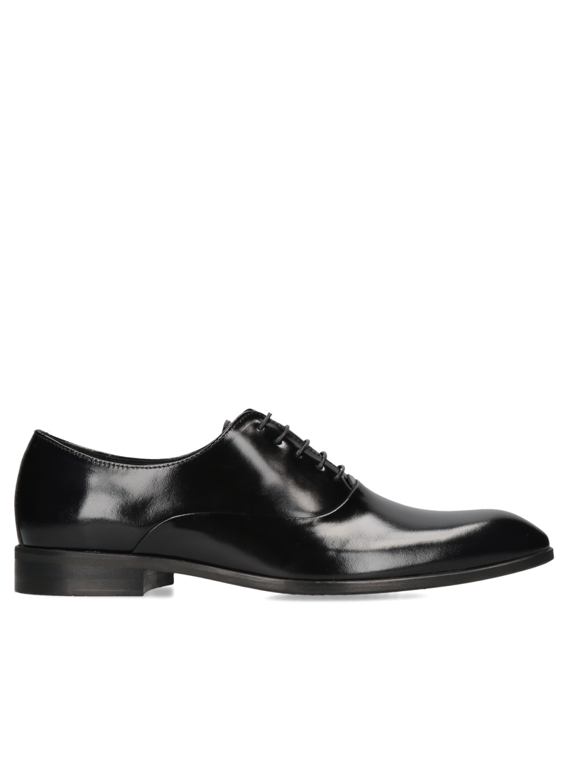 Black elegant, shoes Kevin, Conhpol - Polish production, Oxford, CE0477-01, Konopka Shoes