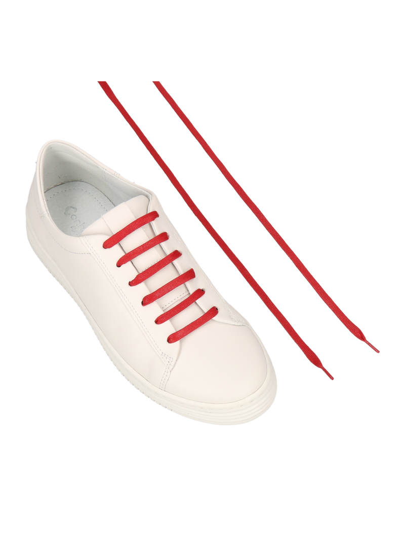 Laces, white laces for casual shoes, DO0008-01, Konopka Shoes