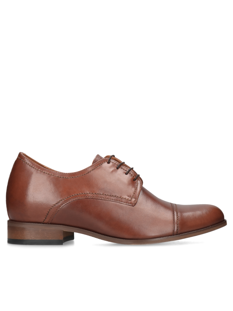 Brown elevator shoes Bruce +7 cm , Conhpol - Polish production, Elevator shoes, CH3116-05, Konopka Shoes