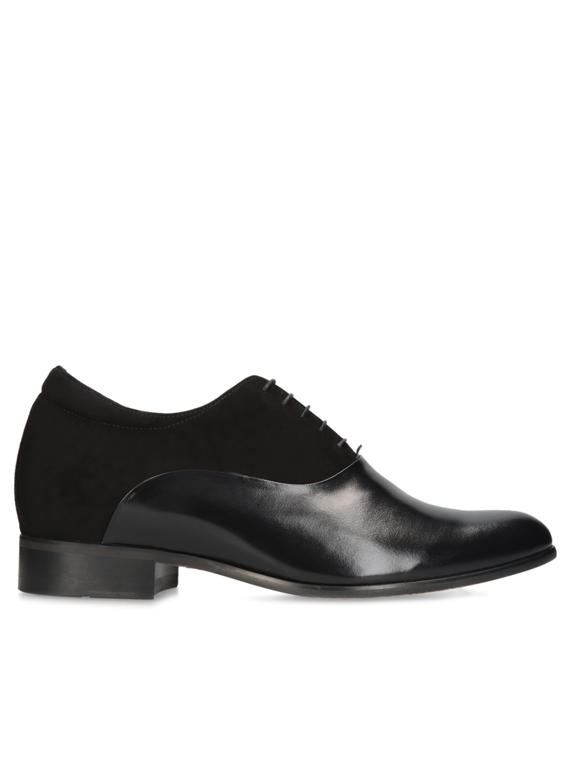 Black elevator shoes Dustin +7 cm, Conhpol - Polish production, elevator shoes, CH0437-03, Konopka Shoes