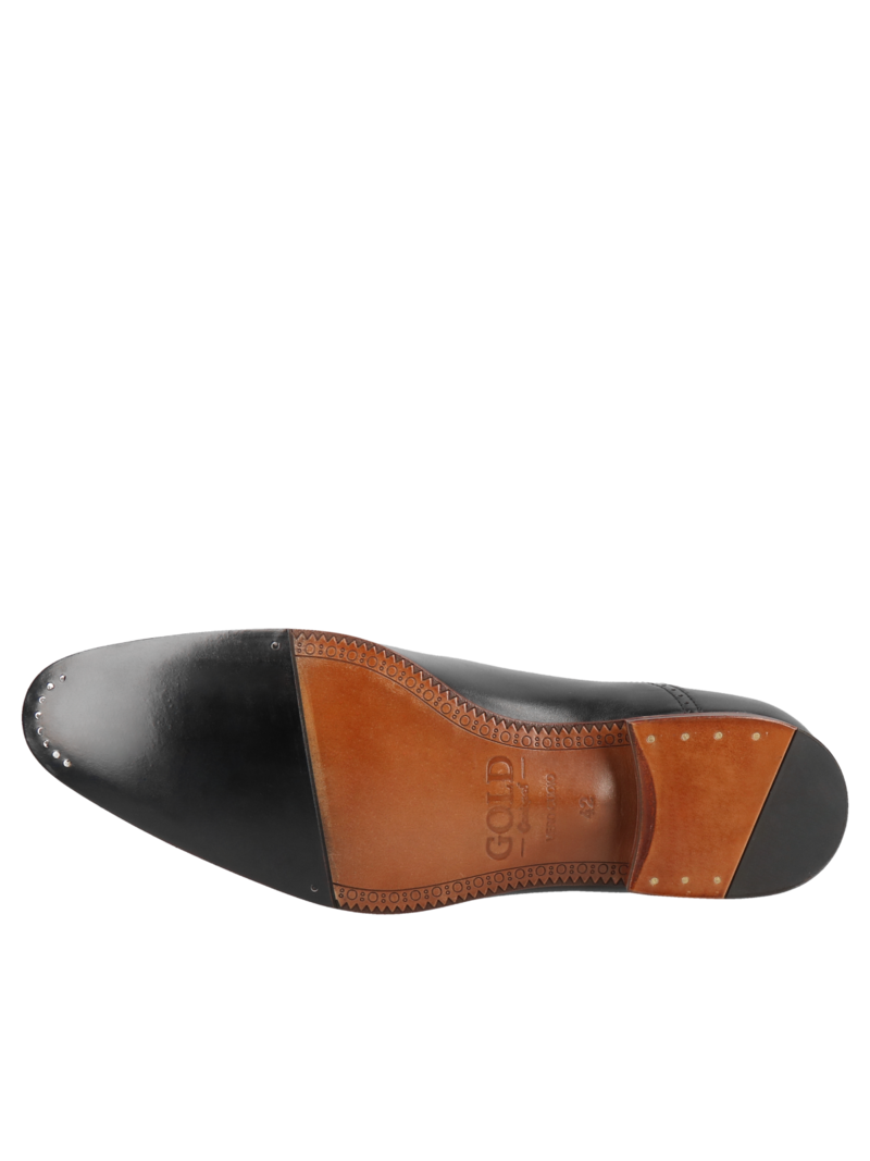Black shoes Sergio - Gold Collection, Conhpol - Polish production, Oxfordy, CG4445-01, Konopka Shoes