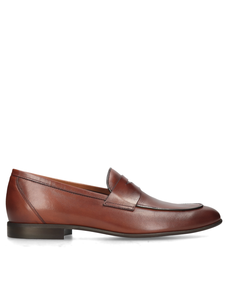 Brown loafers Hugo, Conhpol - polish production, Loafers & Moccasins, CE6095-02, Konopka Shoes