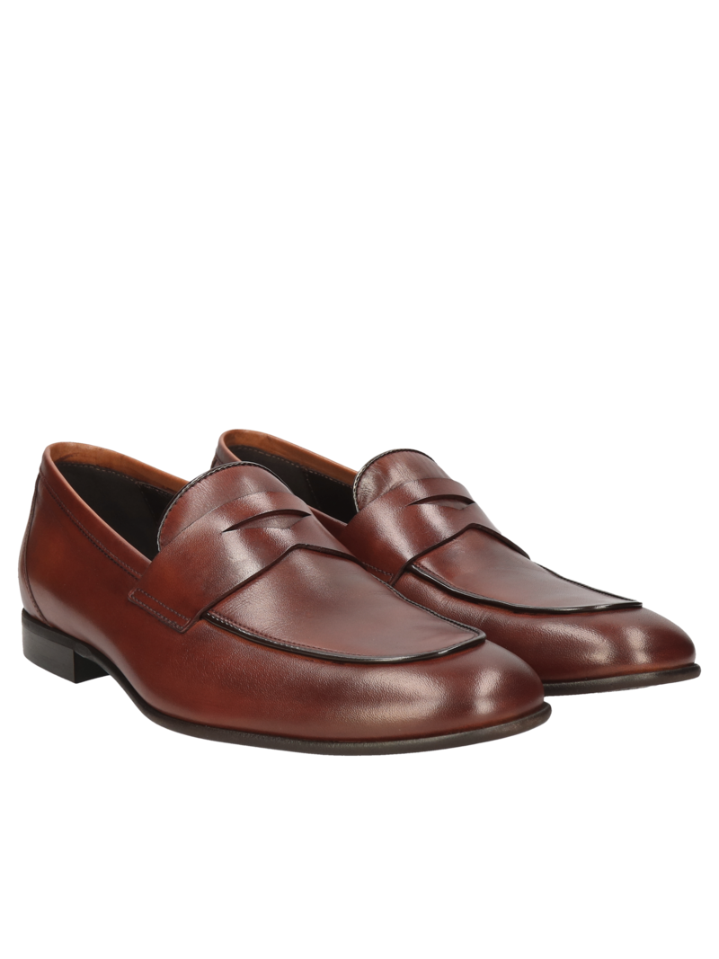 Brown loafers Hugo, Conhpol - polish production, Loafers & Moccasins, CE6095-02, Konopka Shoes