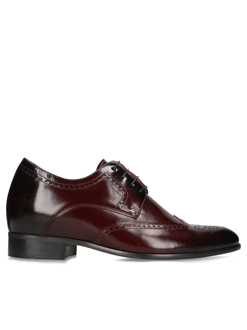 Maroon elevator shoes Dustin +7 cm, Conhpol - Polish production, Elevator shoes, CH6134-02, Konopka Shoes