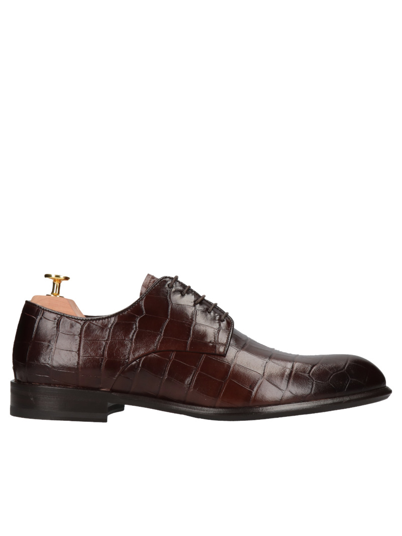 Brown shoes William - Gold Collection, Conhpol - Polish production, Derby, CG4451-01, Konopka Shoes