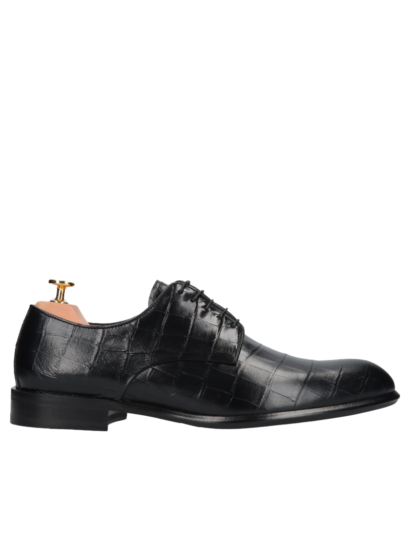 Black shoes William - Gold Collection, Conhpol - Polish production, Derby, CG4451-02, Konopka Shoes