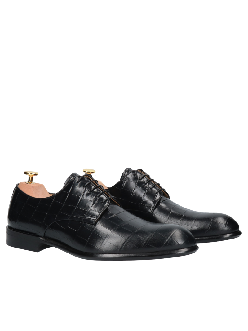 Black shoes William - Gold Collection, Conhpol - Polish production, Derby, CG4451-02, Konopka Shoes