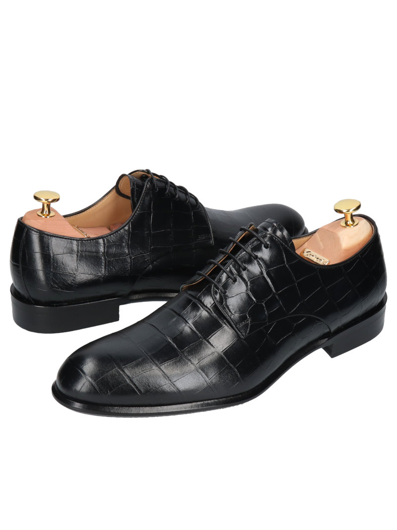 Black shoes William - Gold Collection, Conhpol - Polish production, Derby, CG4451-02, Konopka Shoes