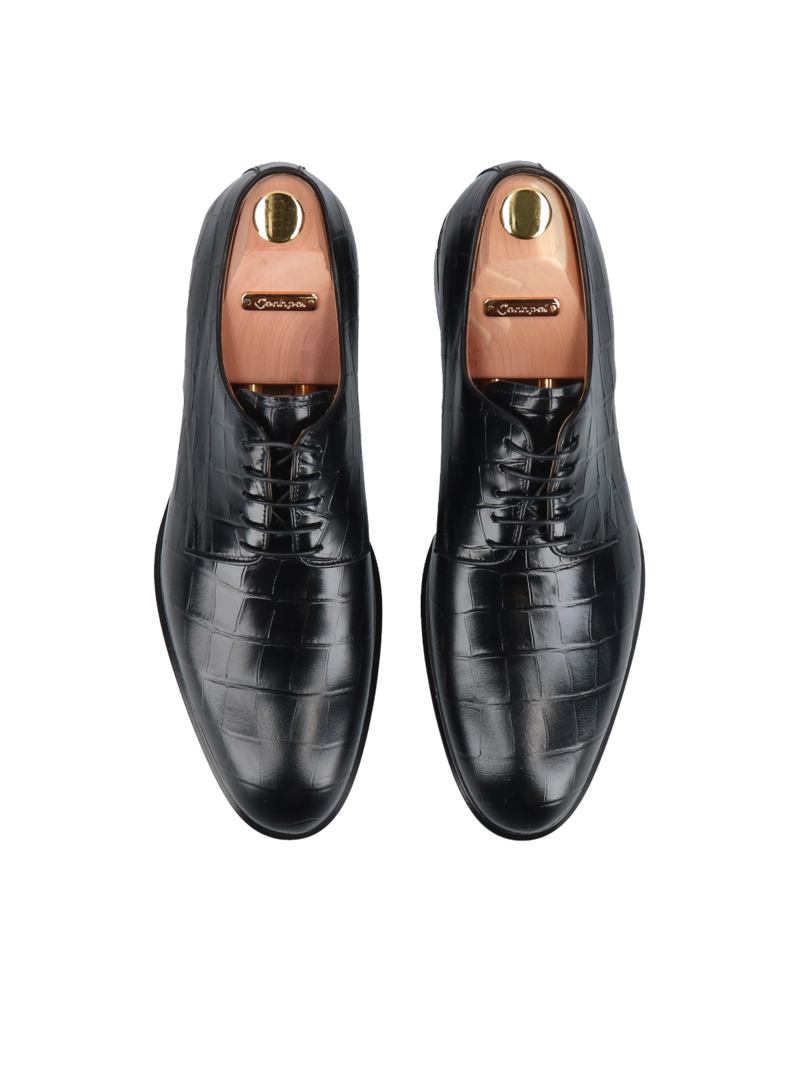Black shoes William - Gold Collection, Conhpol - Polish production, Derby, CG4451-02, Konopka Shoes
