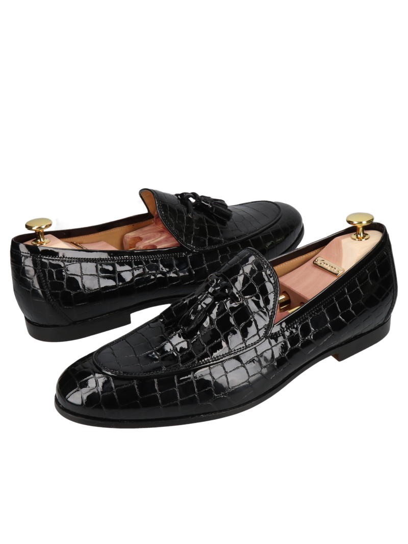 Black loafers Hugo - Gold Collection, Conhpol - Polish production, Loafers & Moccasins, CG4452-02, Konopka Shoes