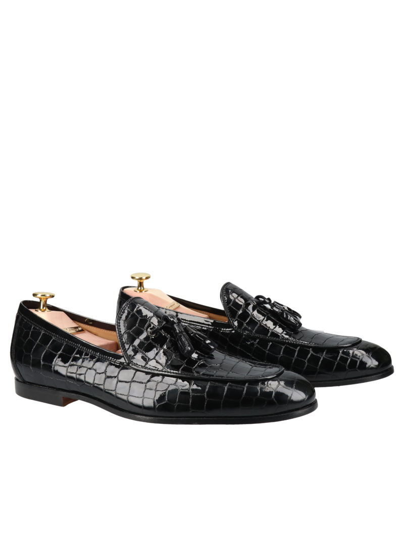 Black loafers Hugo - Gold Collection, Conhpol - Polish production, Loafers & Moccasins, CG4452-02, Konopka Shoes