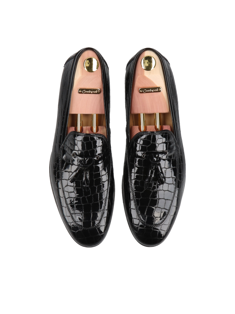 Black loafers Hugo - Gold Collection, Conhpol - Polish production, Loafers & Moccasins, CG4452-02, Konopka Shoes