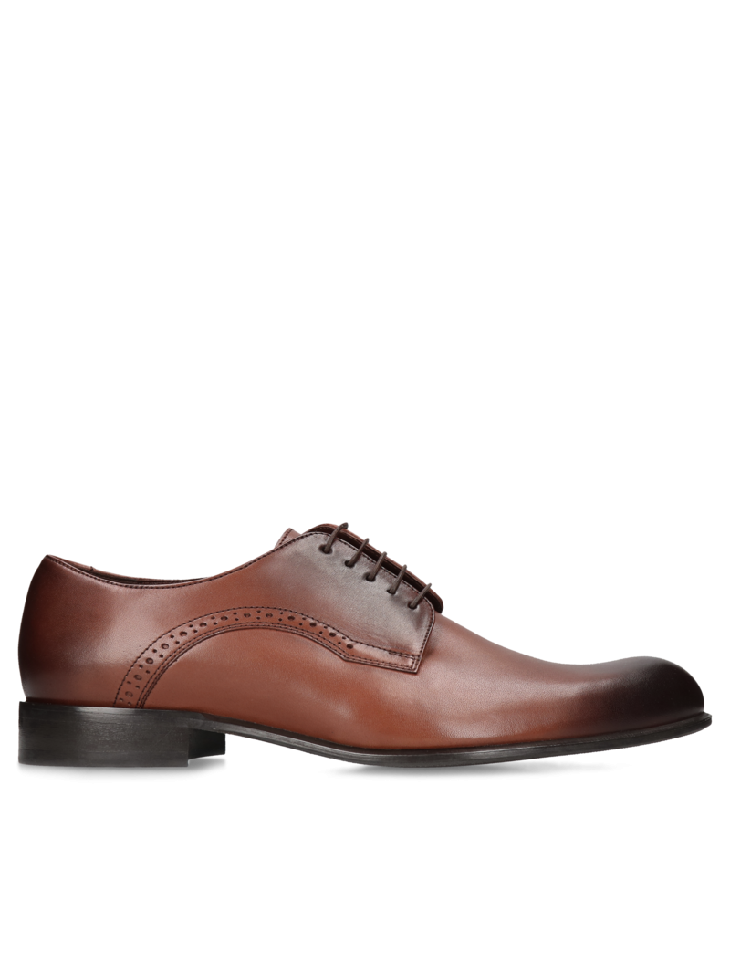 Brown shoes Karl, Conhpol - Polish production, Derby, CE6099-02, Konopka Shoes