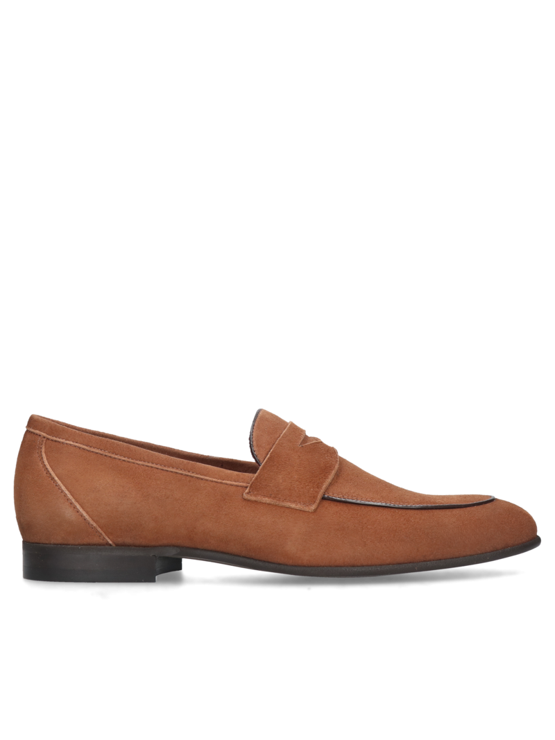 Brown, casual loafers Hugo, Conhpol - polish production, CE6095-05, Loafers and moccasins, Konopka Shoes
