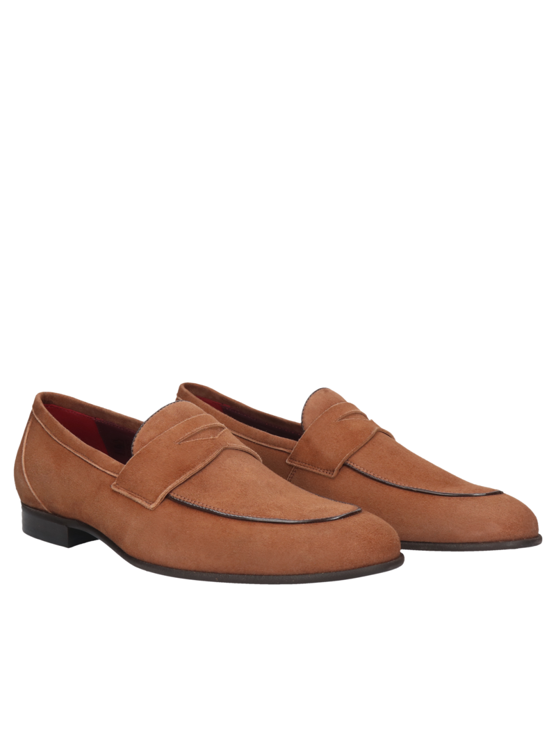 Brown, casual loafers Hugo, Conhpol - polish production, CE6095-05, Loafers and moccasins, Konopka Shoes