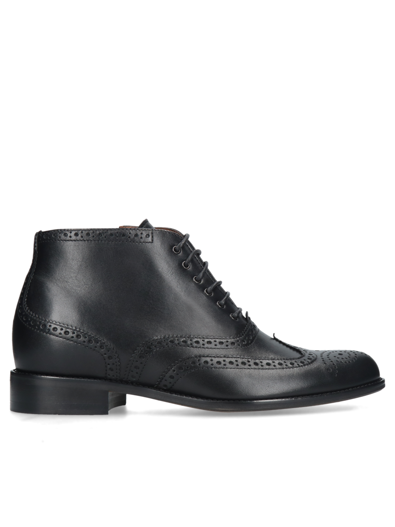 Black elevator shoes Bruce II +7 cm, Conhpol - Polish production, Boots, CH5721-02, Konopka Shoes