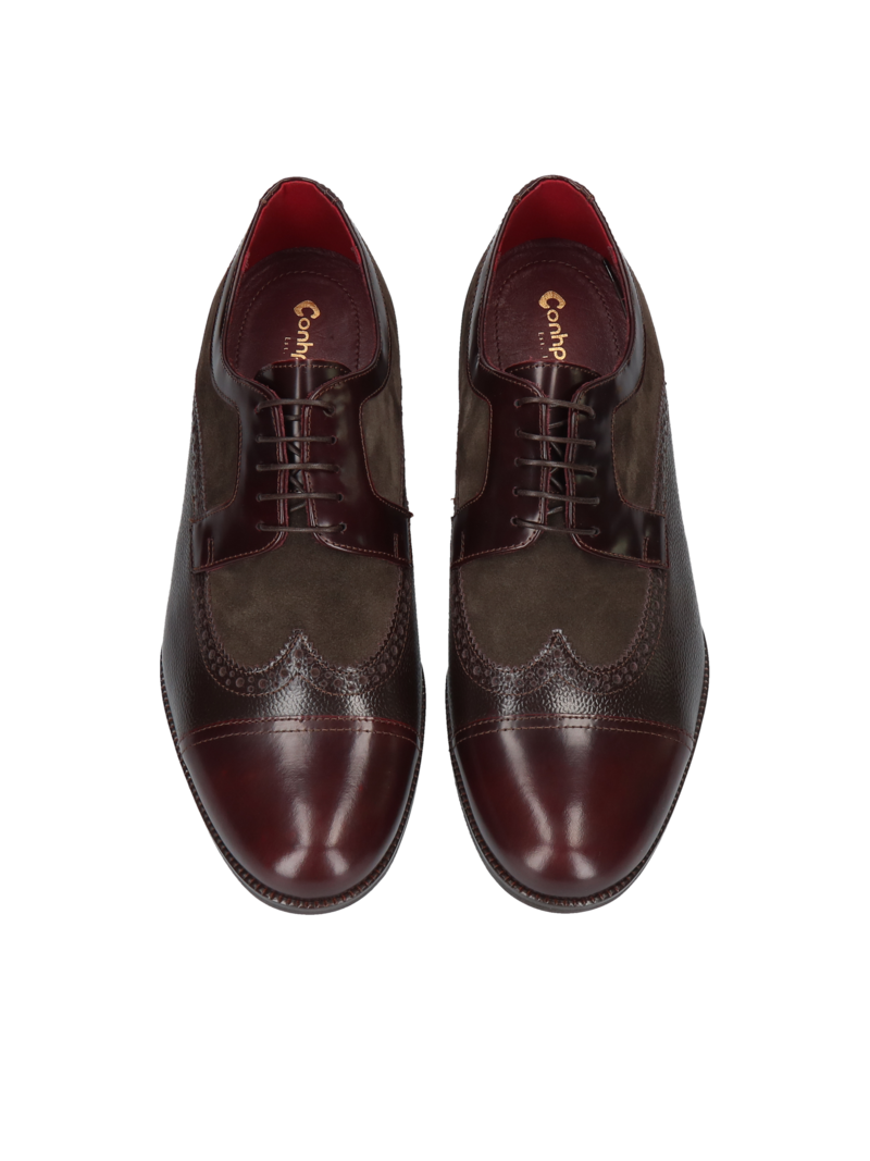 Maroon-brown elevator shoes Bruce +7 cm, Conhpol, Konopka Shoes