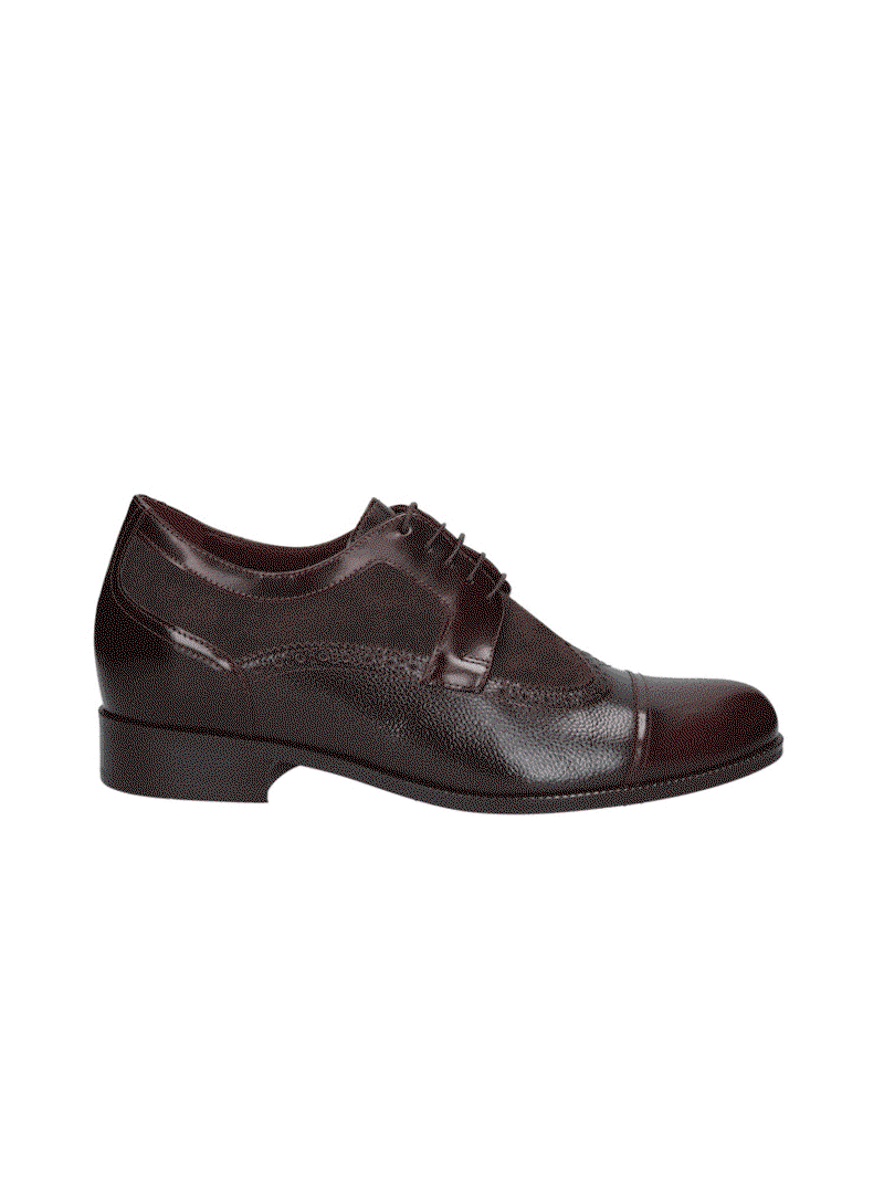 Maroon-brown elevator shoes Bruce +7 cm, Conhpol, Konopka Shoes
