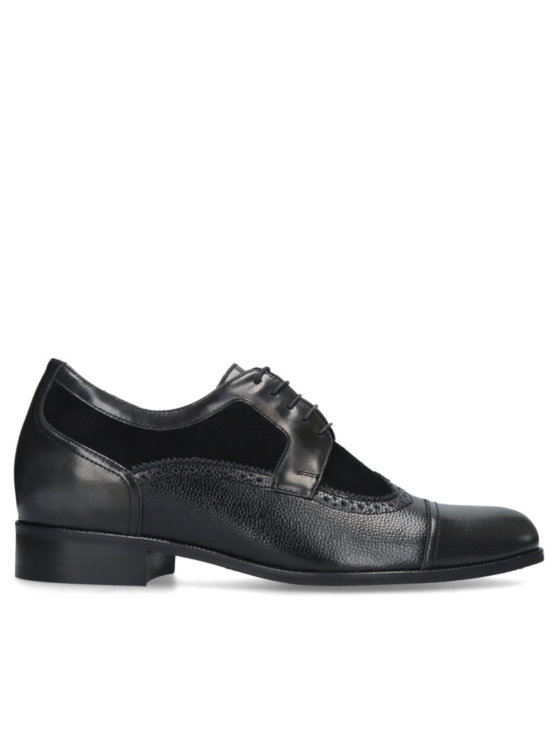 Black elevator shoes Bruce +7 cm, Conhpol, Konopka Shoes