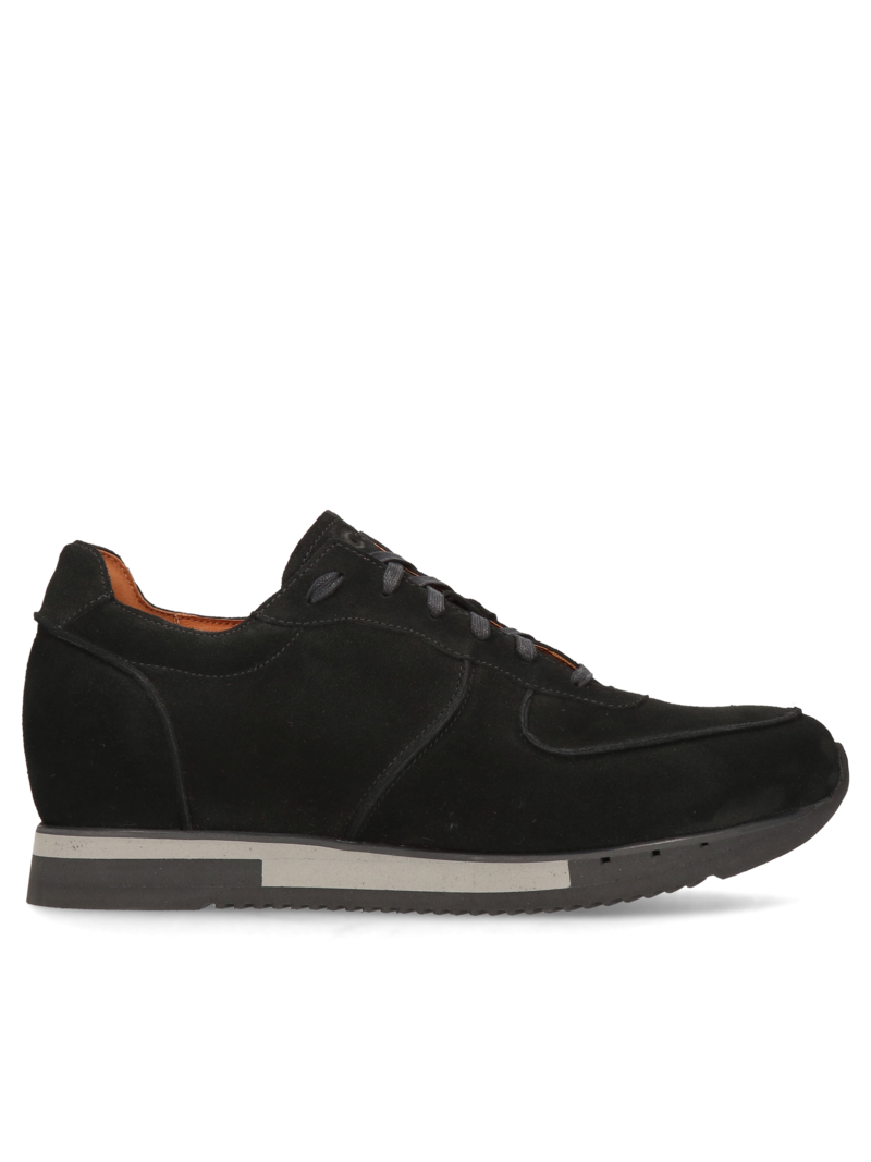 Black elevator shoes Cyrus +7 cm, Conhpol Dynamic - Polish production, Sneakers, SH2558-01, Konopka Shoes