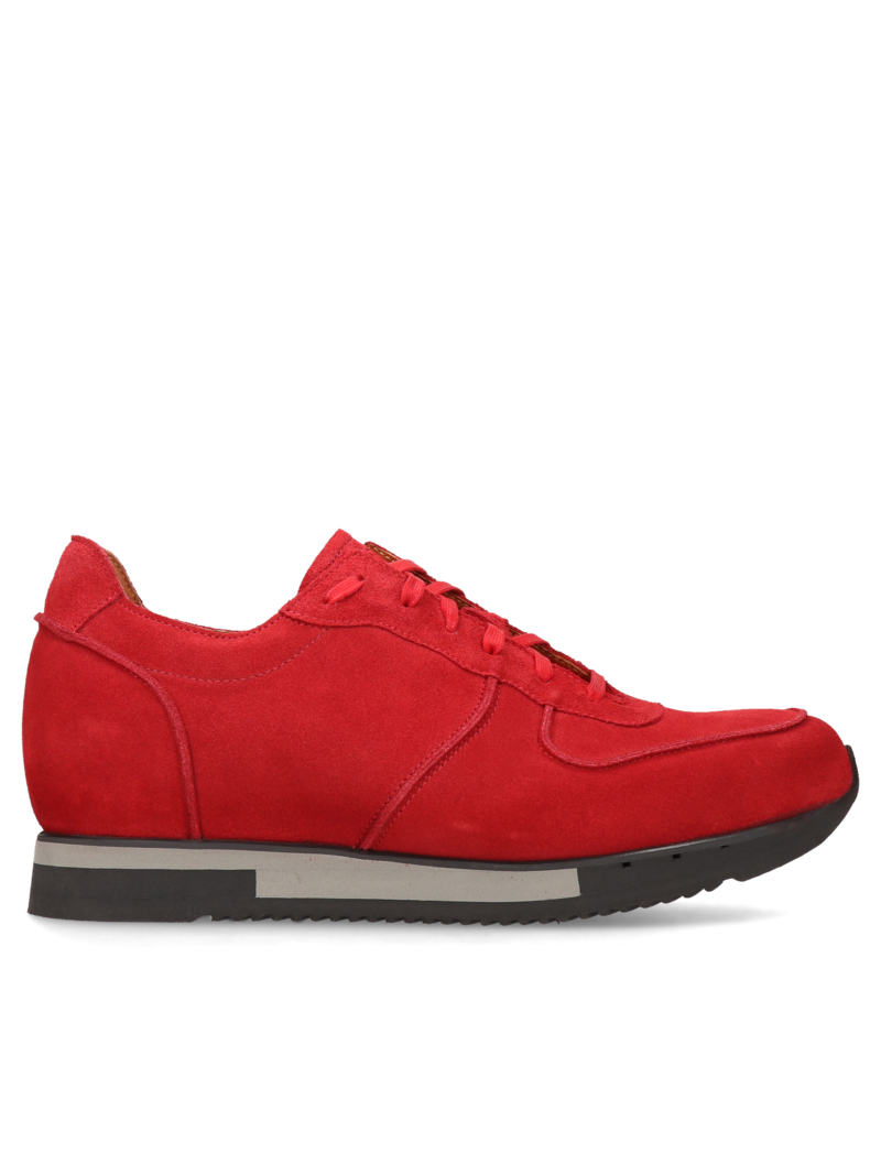 Red elevator shoes Cyrus +7 cm, Conhpol Dynamic - Polish production, Sneakers, SH2558-02, Konopka Shoes