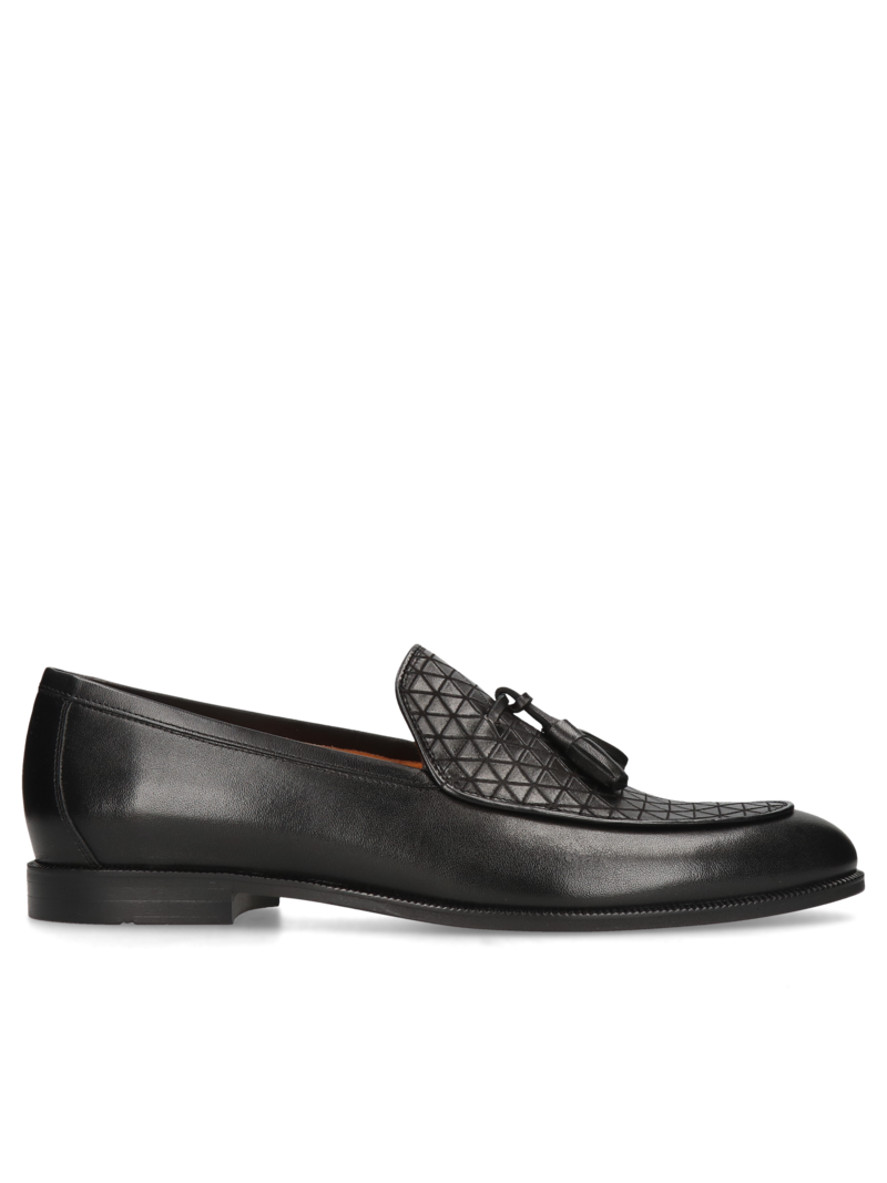 Black loafers Hugo, Conhpol - Polish production, Loafers & Moccasins, CE6194-01, Konopka Shoes