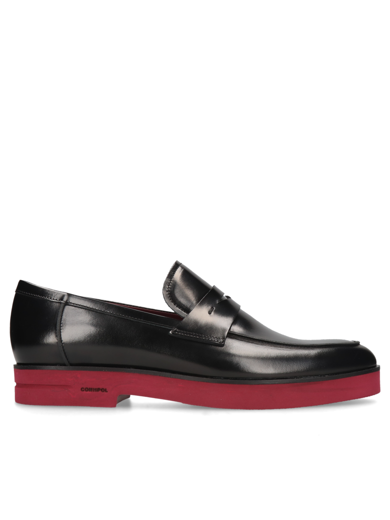 Black casual loafers Hugo, Conhpol - polish production, Loafers and moccasins, CE6195-01, Konopka Shoes