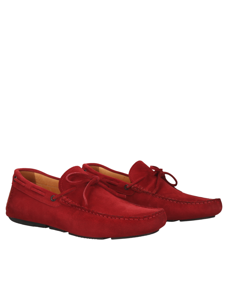 Red casual moccasins Vincenzo, Conhpol - polish production, CE5945-05, Loafers and moccasins, Konopka Shoes