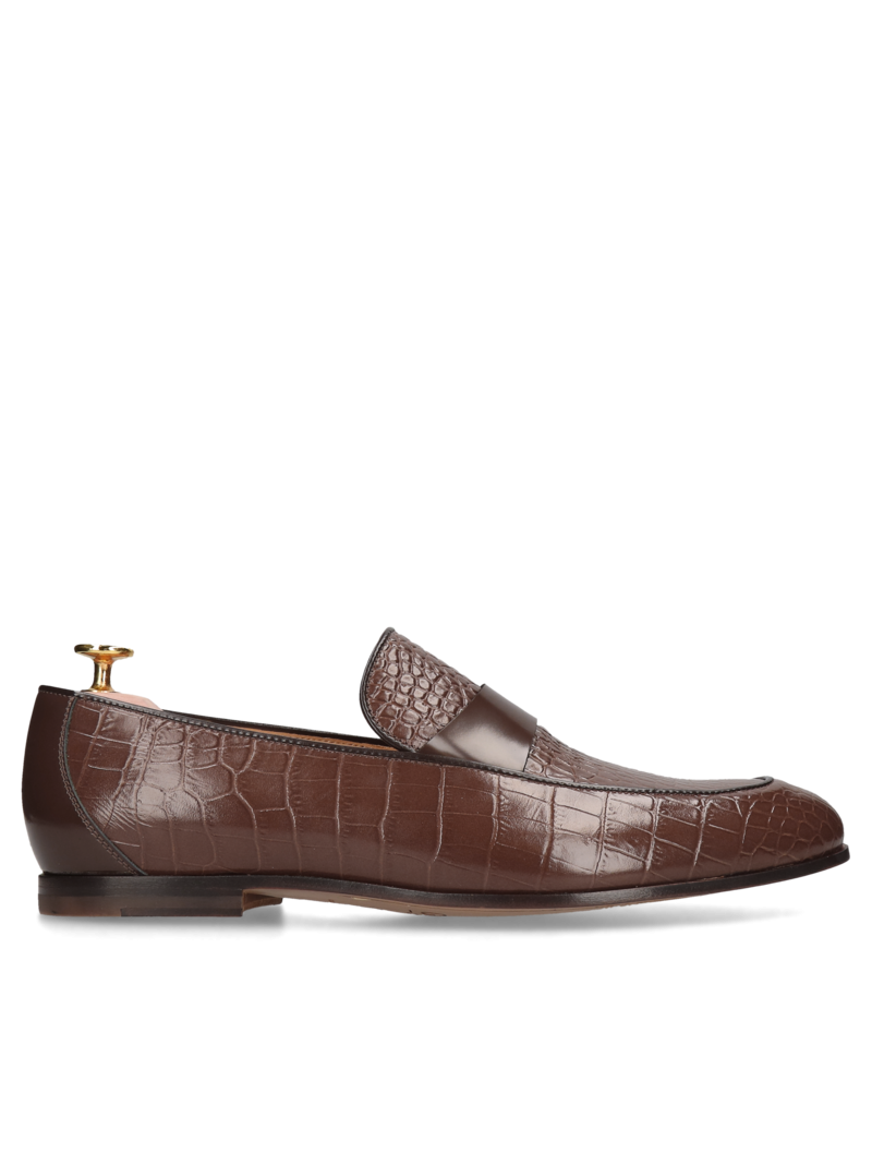 Brown loafers Hugo - Gold Collection, Conhpol - Polish production, Loafers & Moccasins, CG4456-01, Konopka Shoes