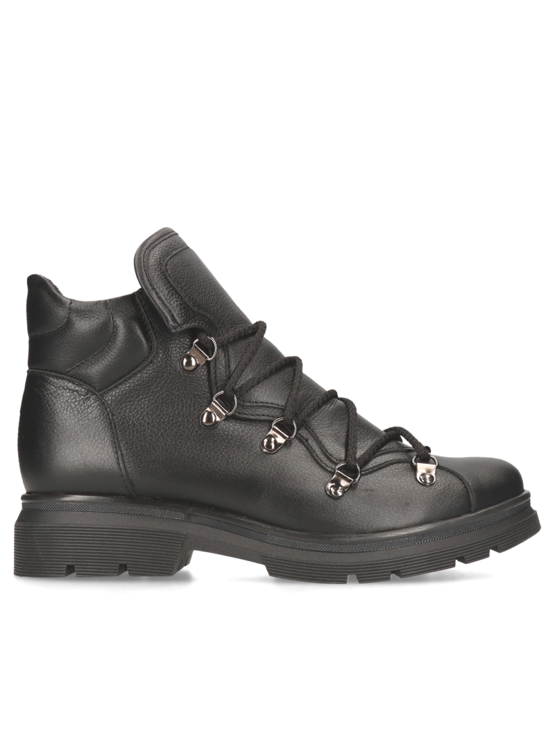 Black boots Linda, Conhpol Relax - Polish production, Biker & worker boots, RK2625-02, Konopka Shoes