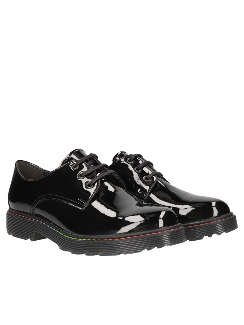 Black patent leather women's shoes - Polish production