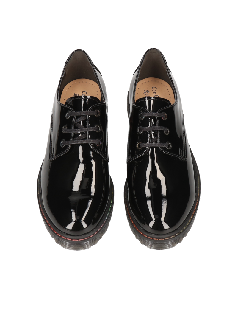 Black patent leather women's shoes - Polish production