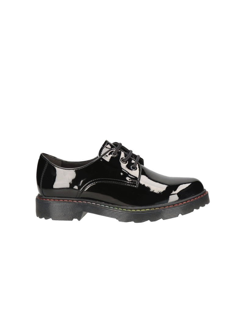 Black patent leather women's shoes - Polish production