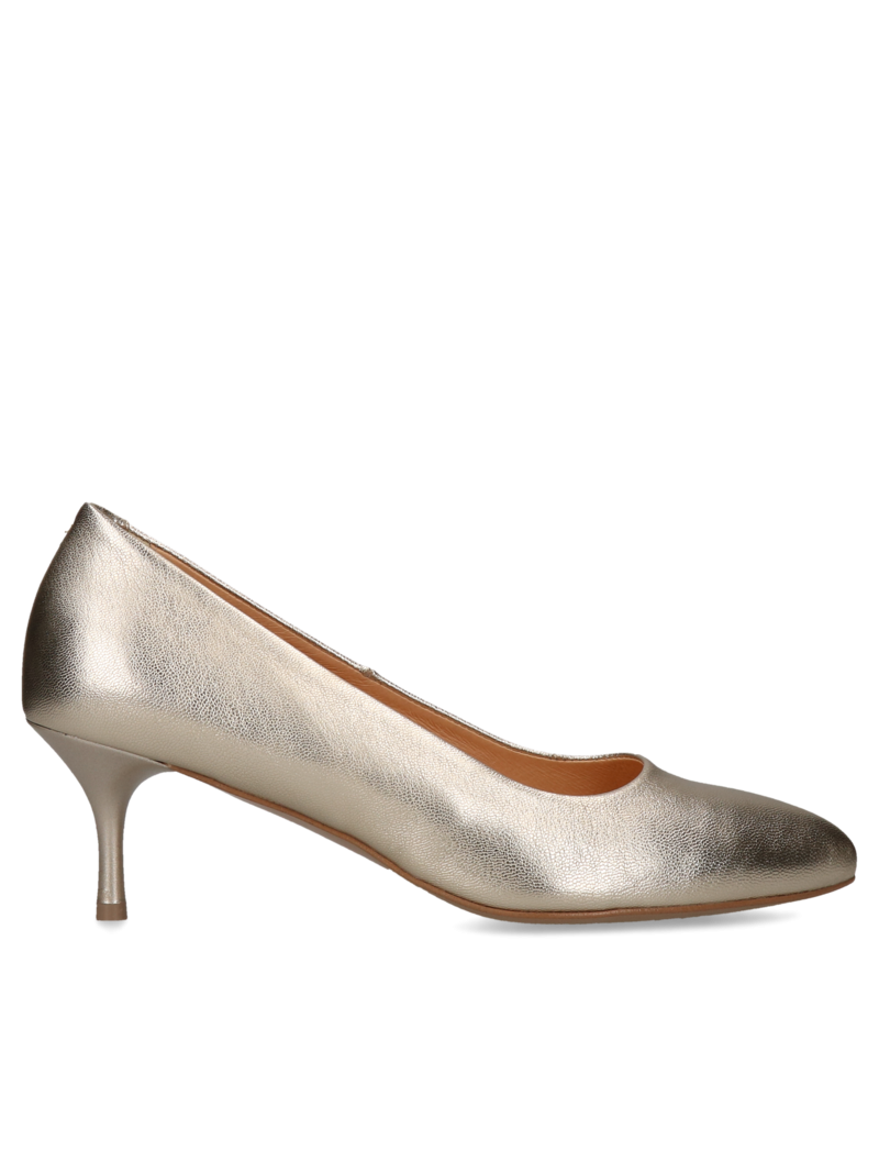 Golden high heels Jackie, Conhpol Relax - Polish production, High heels, RE2602-03, Konopka Shoes