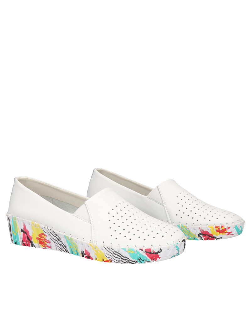 White shoes Zulina I, Moccasins & loafers, HB0093-01, Konopka Shoes