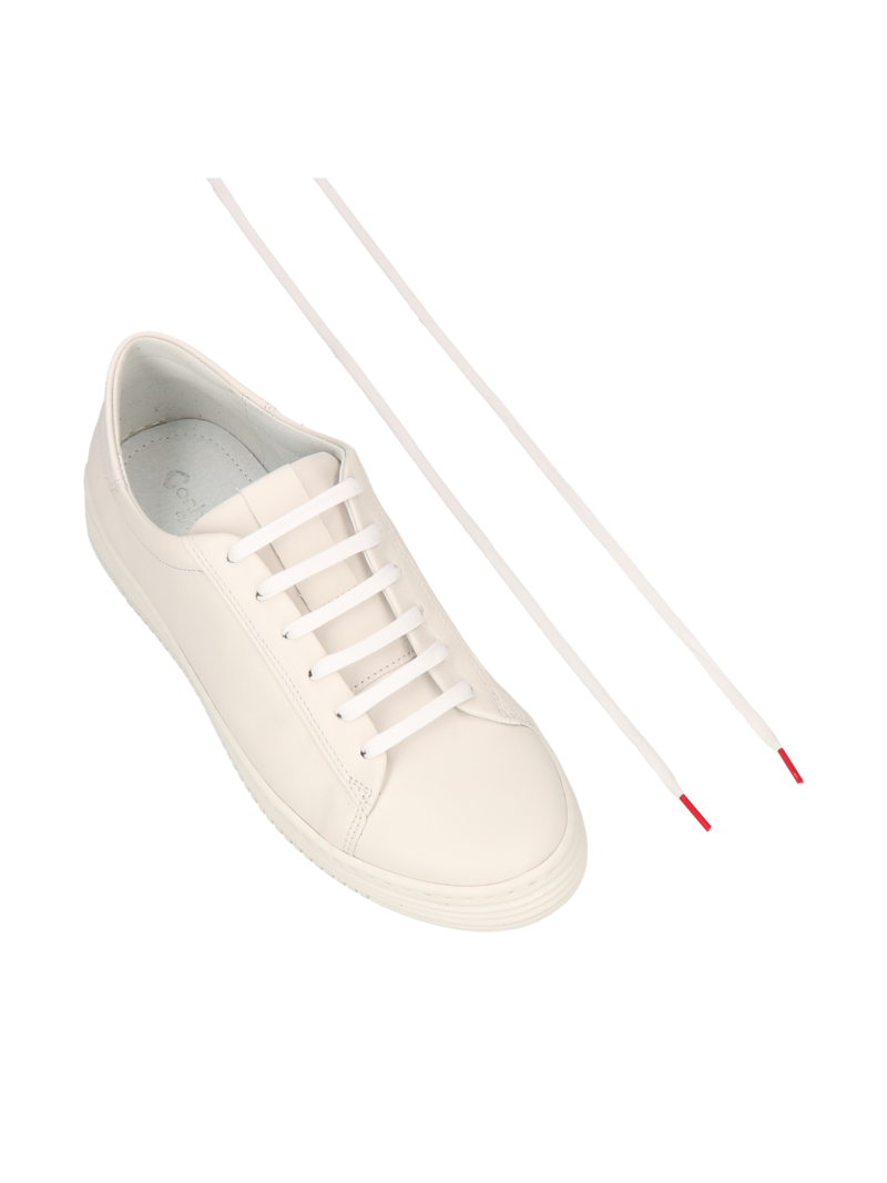 White flat cotton shoelaces 100 cm, DO0068-01, Konopka Shoes