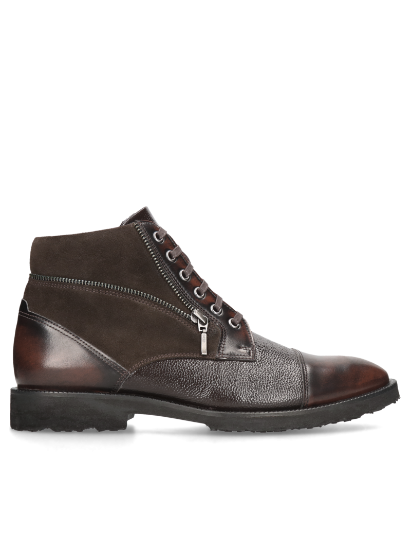 Brown boots Louis, Conhpol Dynamic - Polish production, Boots, SK2584-02, Konopka Shoes