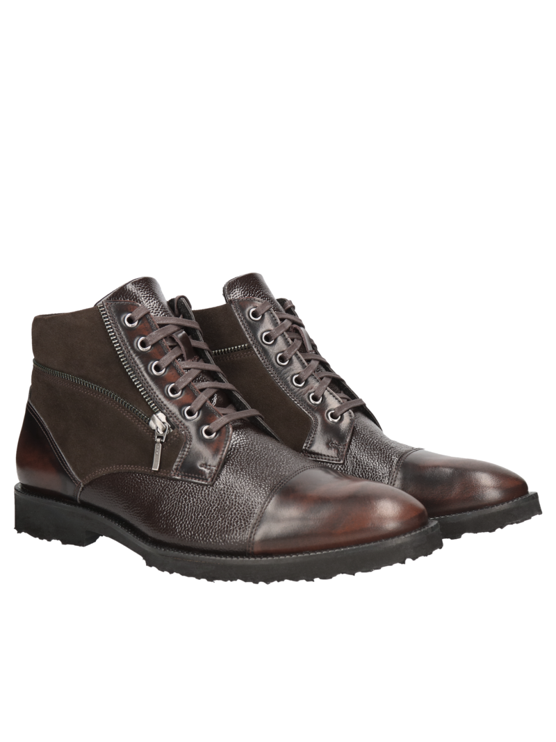 Brown boots Louis, Conhpol Dynamic - Polish production, Boots, SK2584-02, Konopka Shoes