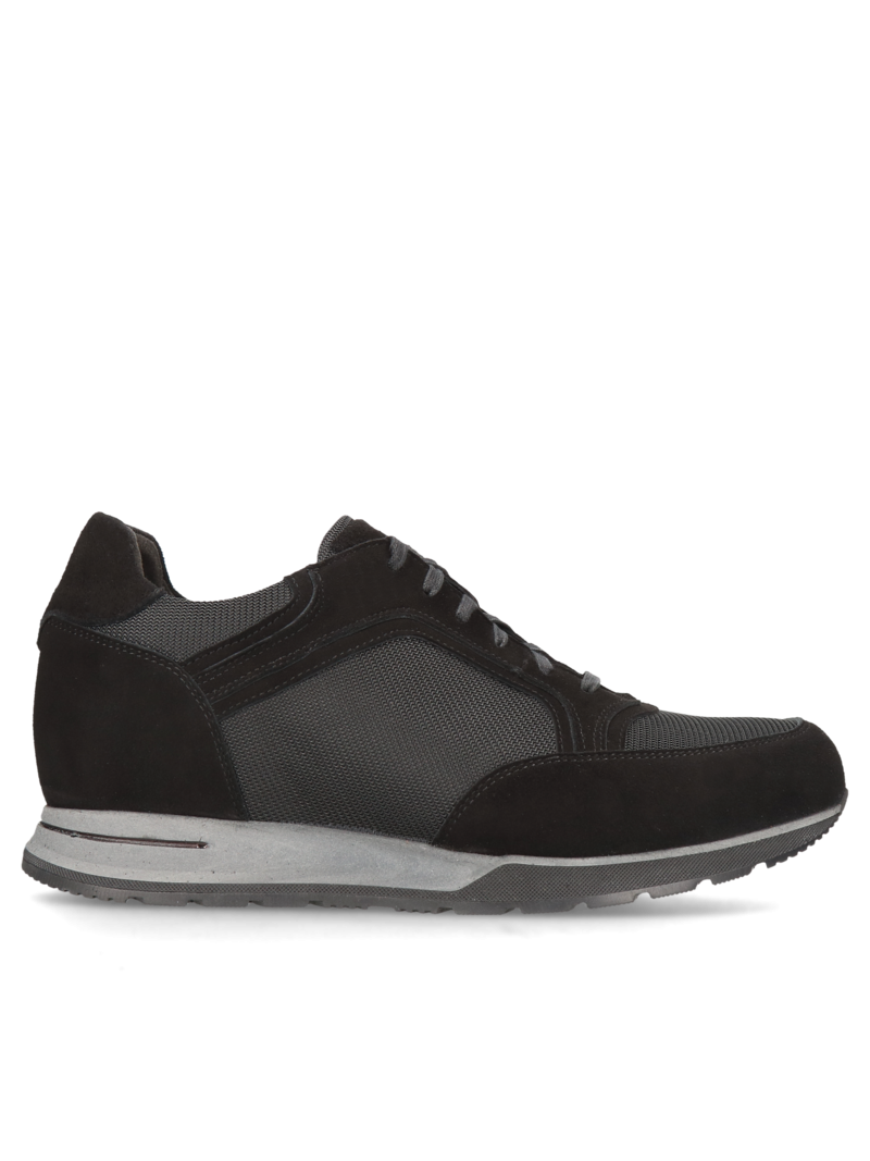 Black elevator sneakers Cyrus +7 cm, Conhpol Dynamic - Polish production, Sneakers, SH2592-02, Konopka Shoes