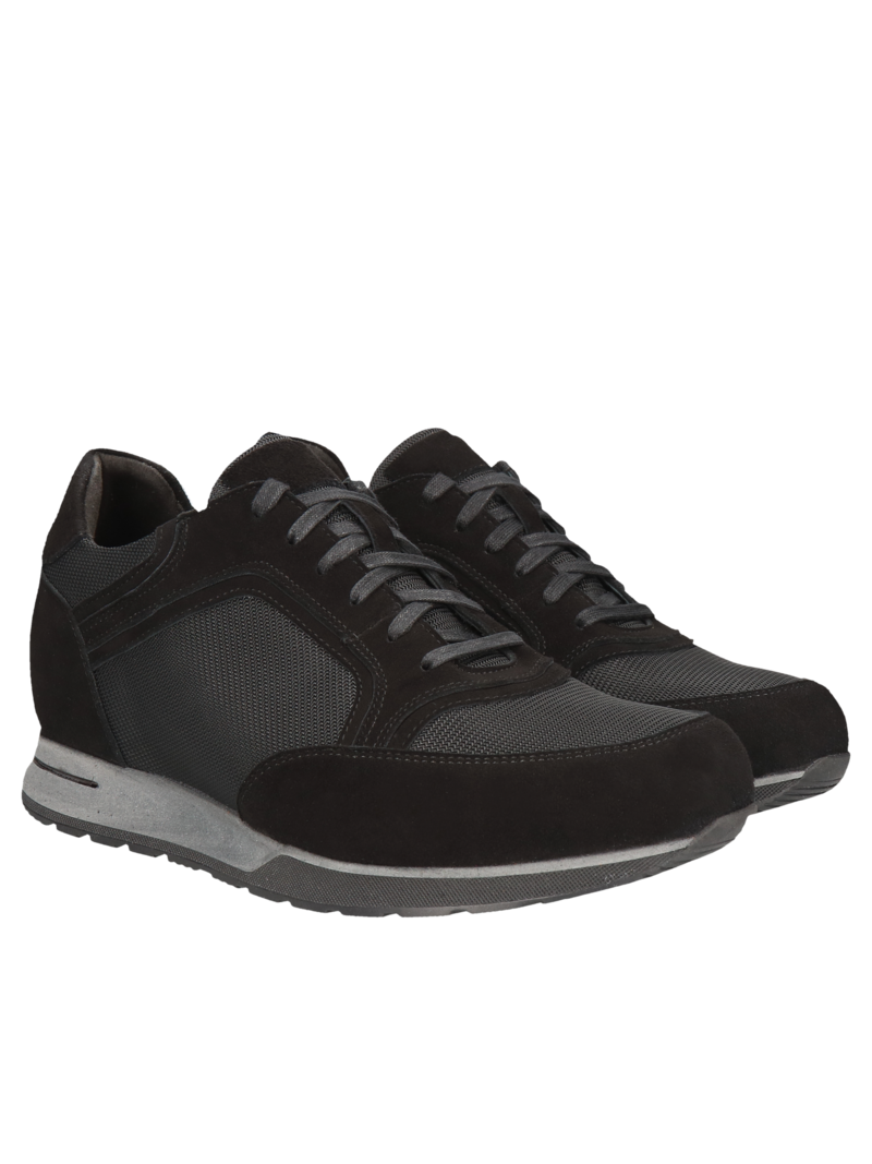 Black elevator sneakers Cyrus +7 cm, Conhpol Dynamic - Polish production, Sneakers, SH2592-02, Konopka Shoes