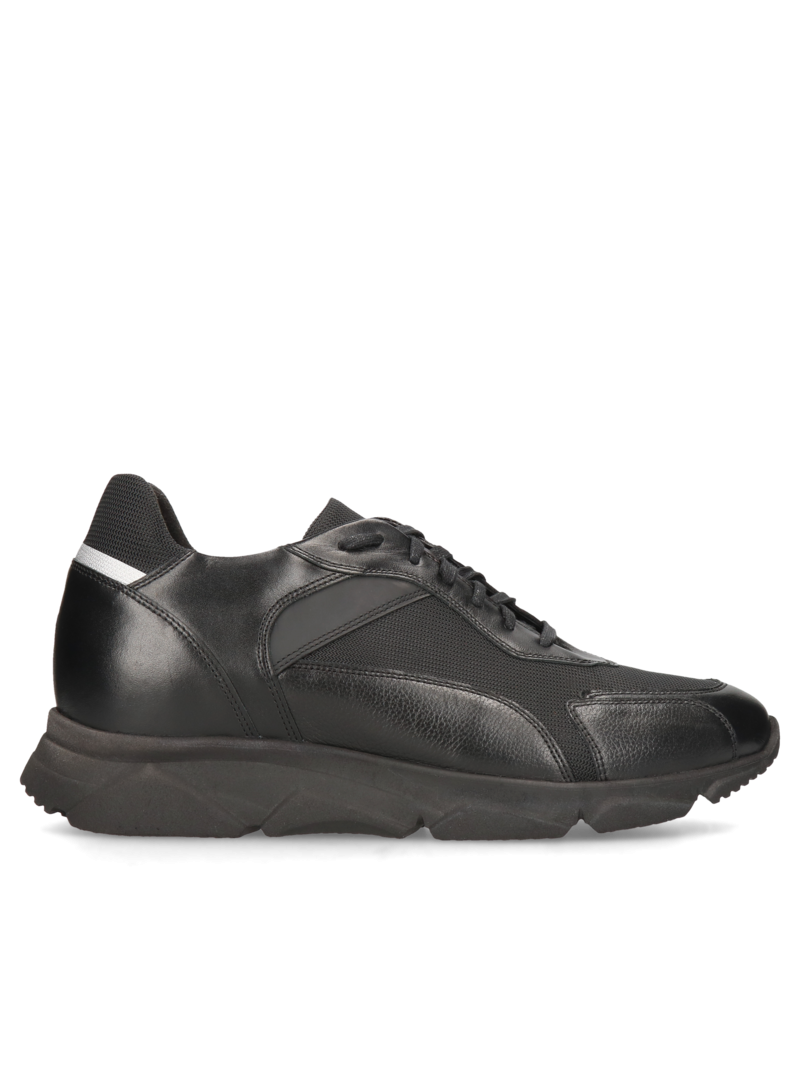 Black elevator sneakers Joe +7 cm, Conhpol Dynamic - Polish production, Sneakers, SH2600-01, Konopka Shoes