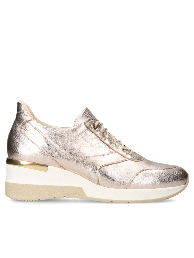 Gold sneakers Felipa, Conhpol Relax - Polish production, Sneakers, RE2642-03, Konopka Shoes