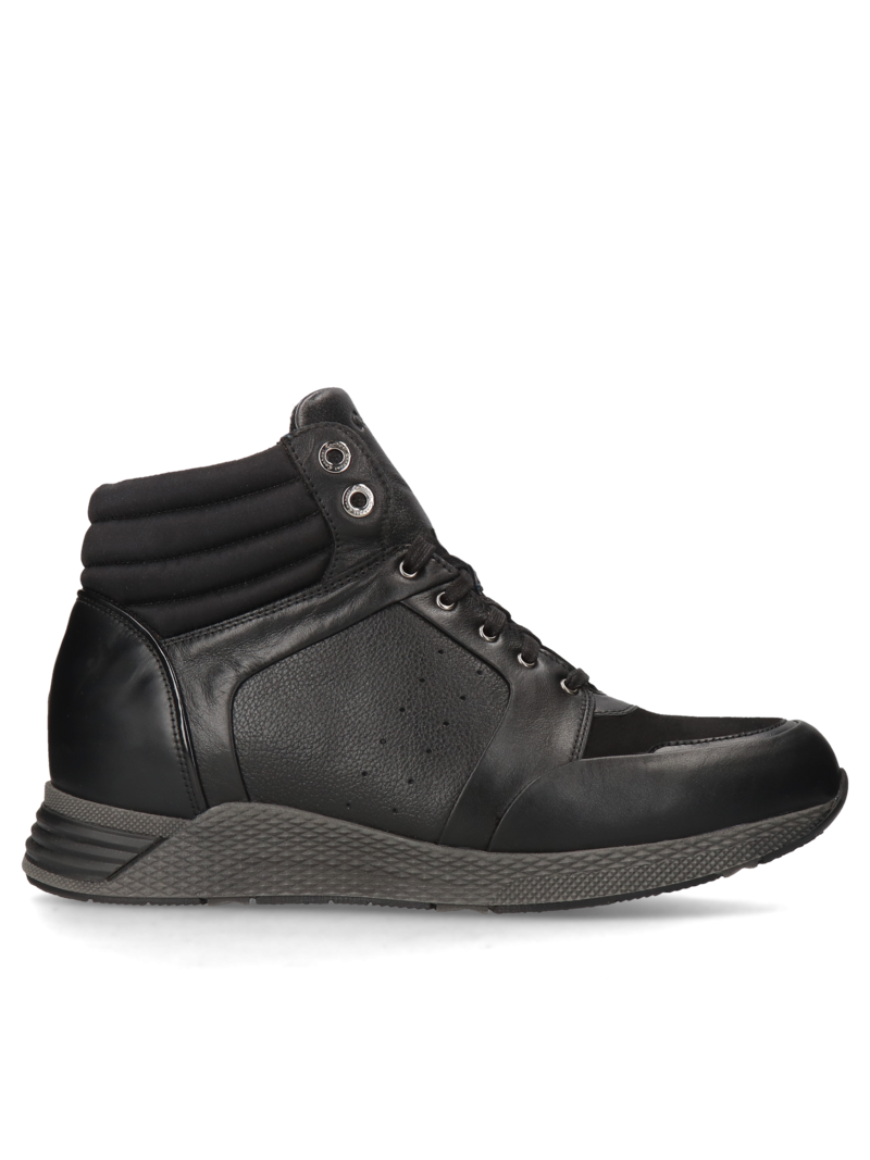 Black elevator boots Cyrus +7 cm, Conhpol Dynamic - Poland production, Boots, SH2621-01, Konopka Shoes