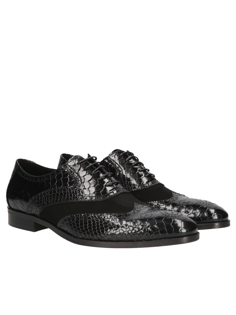 Black shoes Thoma, Conhpol - Polish production, Oxfordy, CE6231-01, Konopka Shoes