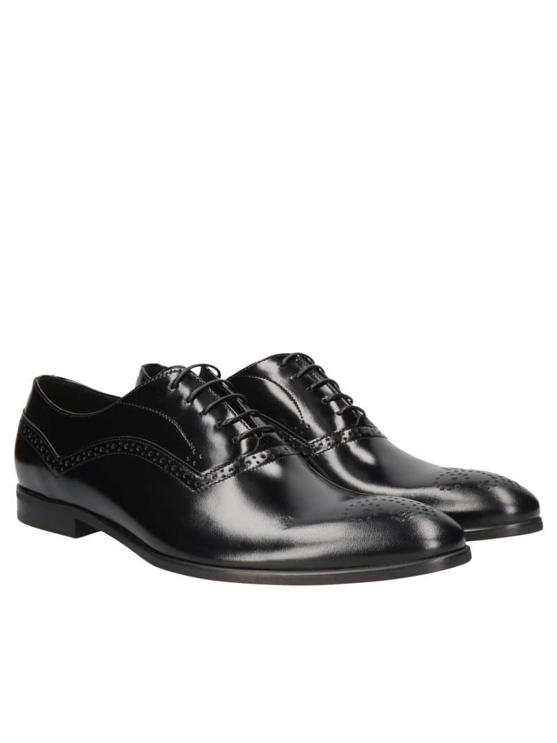 Black shoes Georg, Conhpol - polish production, Oxfordy, CE6237-01, Konopka Shoes