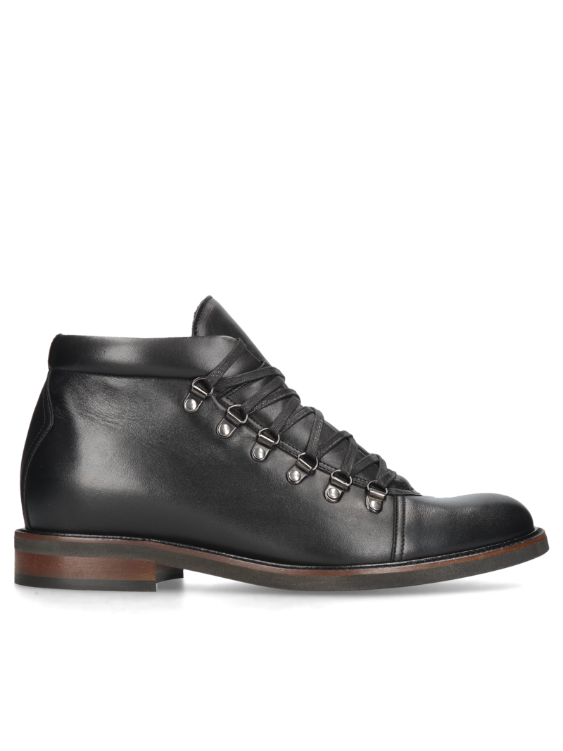Black elevator shoes Brus II +7 cm, Conhpol - Polish production, Boots, CH6241-01, Konopka Shoes