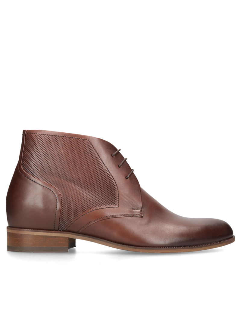 Brown elevator shoes Brus II +7 cm, Conhpol - Polish production, Boots, CH6243-01, Konopka Shoes
