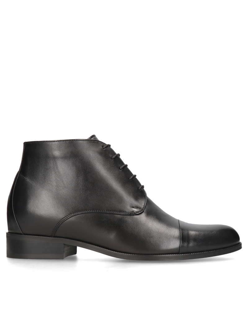 Black elevator shoes Brus II +7 cm, Conhpol - Polish production, Boots, CH6245-01, Konopka Shoes