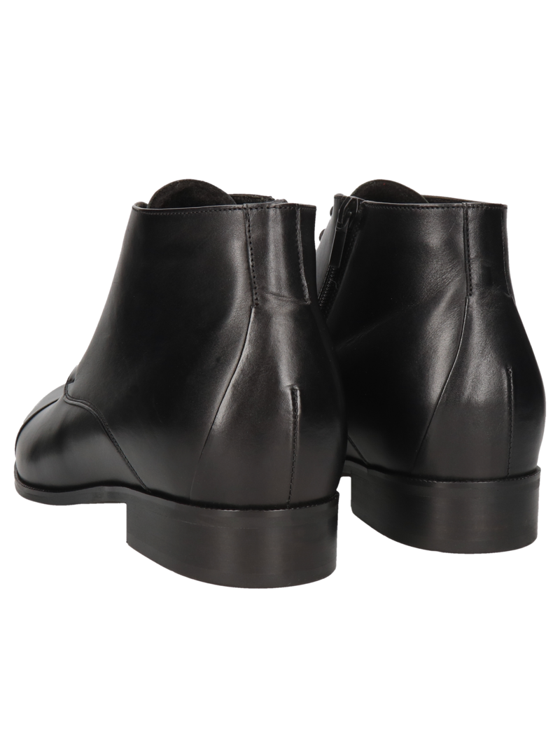 Insulated winter boots, black leather heightening boots, Polish leather footwear manufacturer