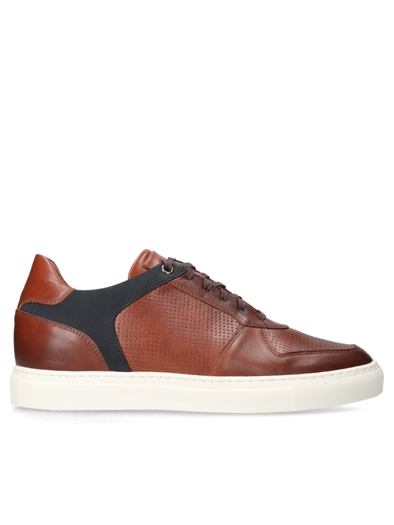 Brown elevator sneakers Xavier +6 cm, Conhpol Dynamic - Polish production, Sneakers, SH2622-01, Konopka Shoes